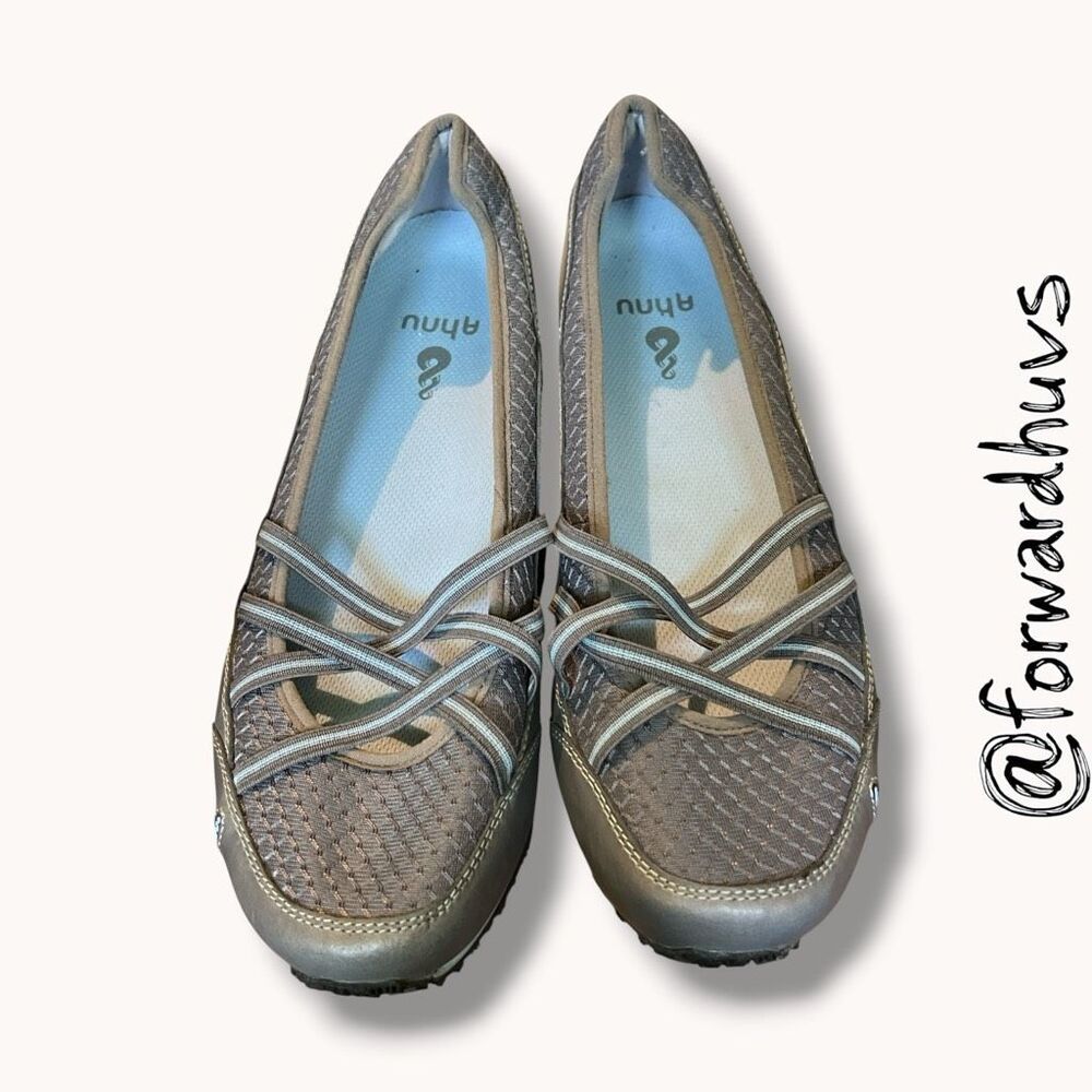 Ahnu Crissy II Leather Mesh Mary Jane Shoes Blue Gray 8.5